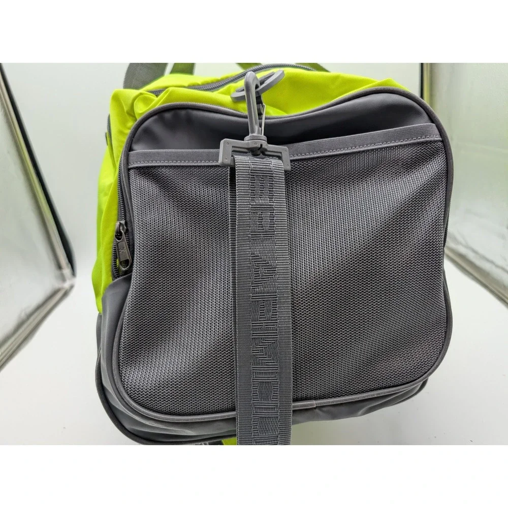 Under Armour Storm 1 Duffel Bag Neon Yellow Grey HeatGear Athletic Gym Travel